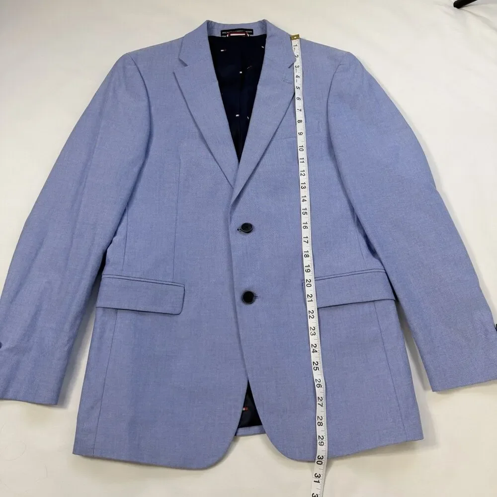 Tommy Hilfiger Modern Fit 2 Piece Set Suit Blazer 36R Pants 30x32 Light Blue
